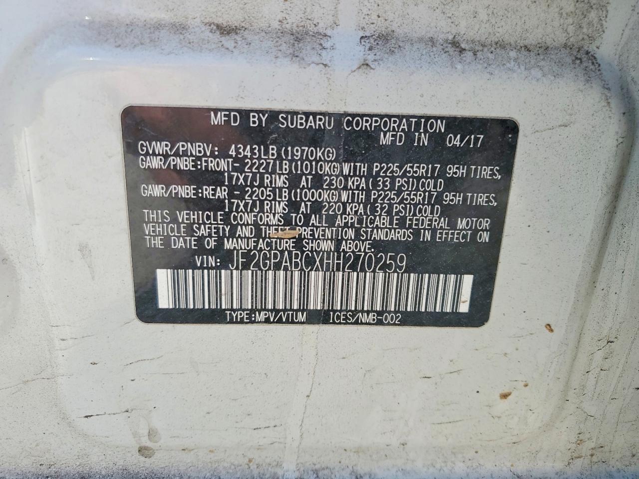 2017 SUBARU CROSSTREK PREMIUM photo 23