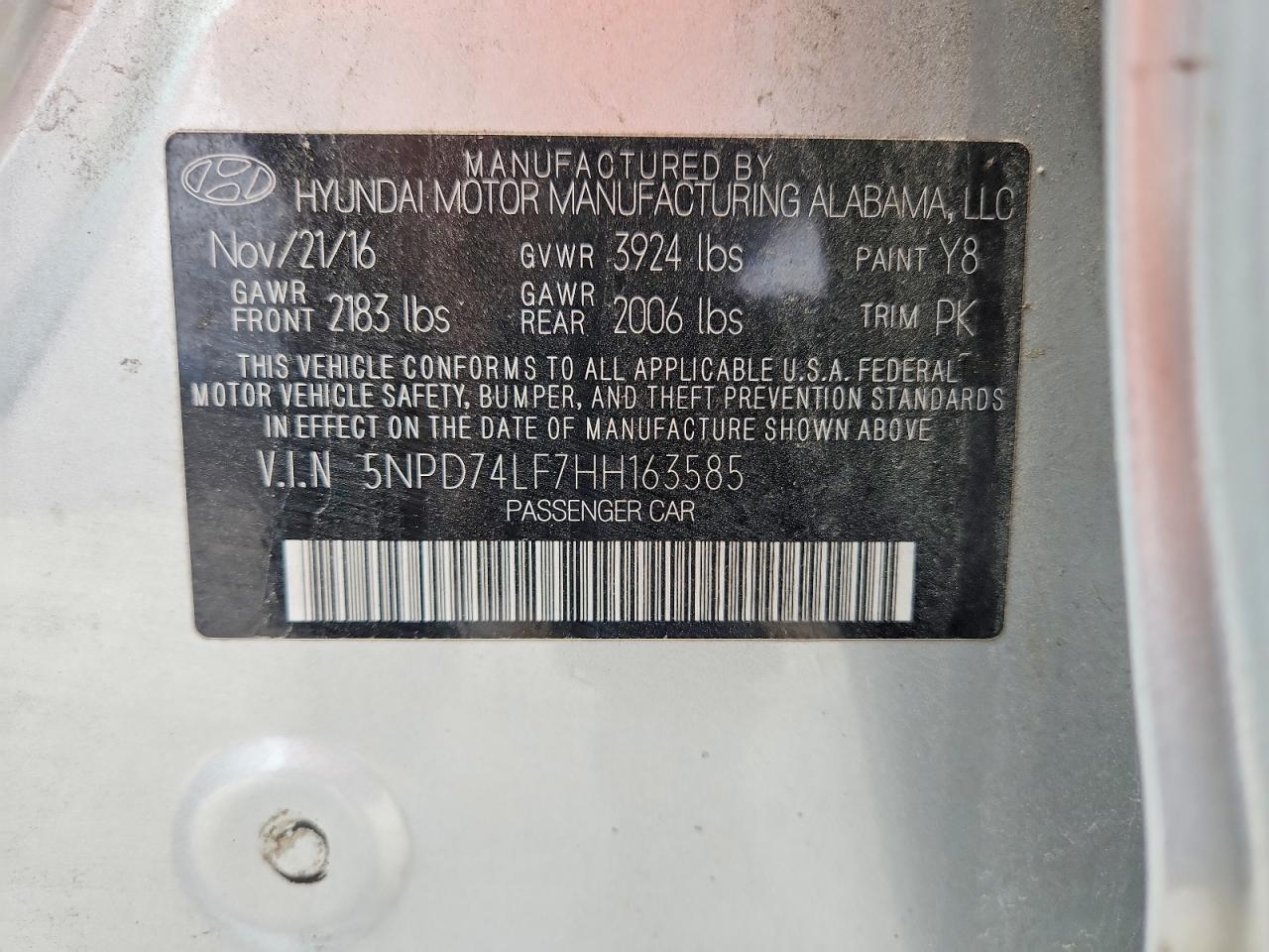 2017 HYUNDAI ELANTRA SE photo 25