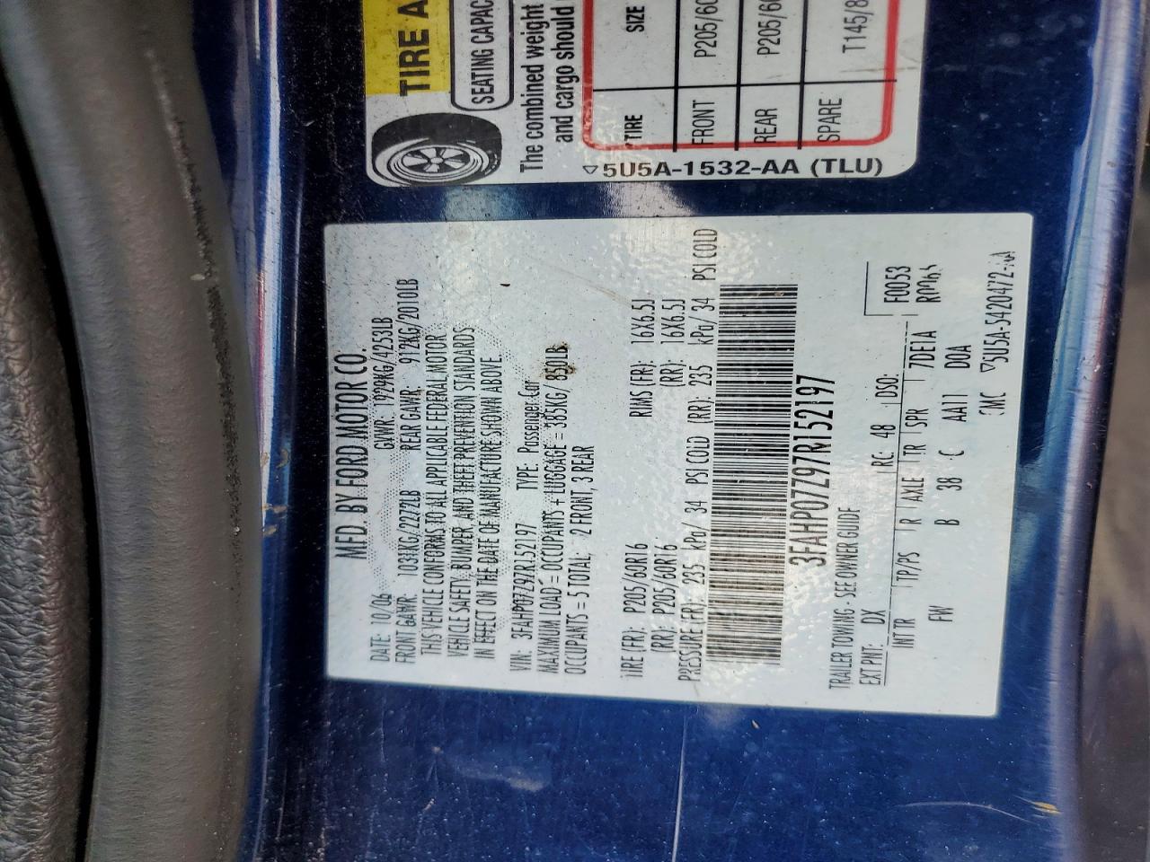 2007 FORD FUSION SE photo 23
