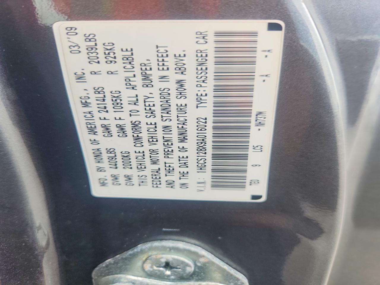 2009 HONDA ACCORD EXL photo 34