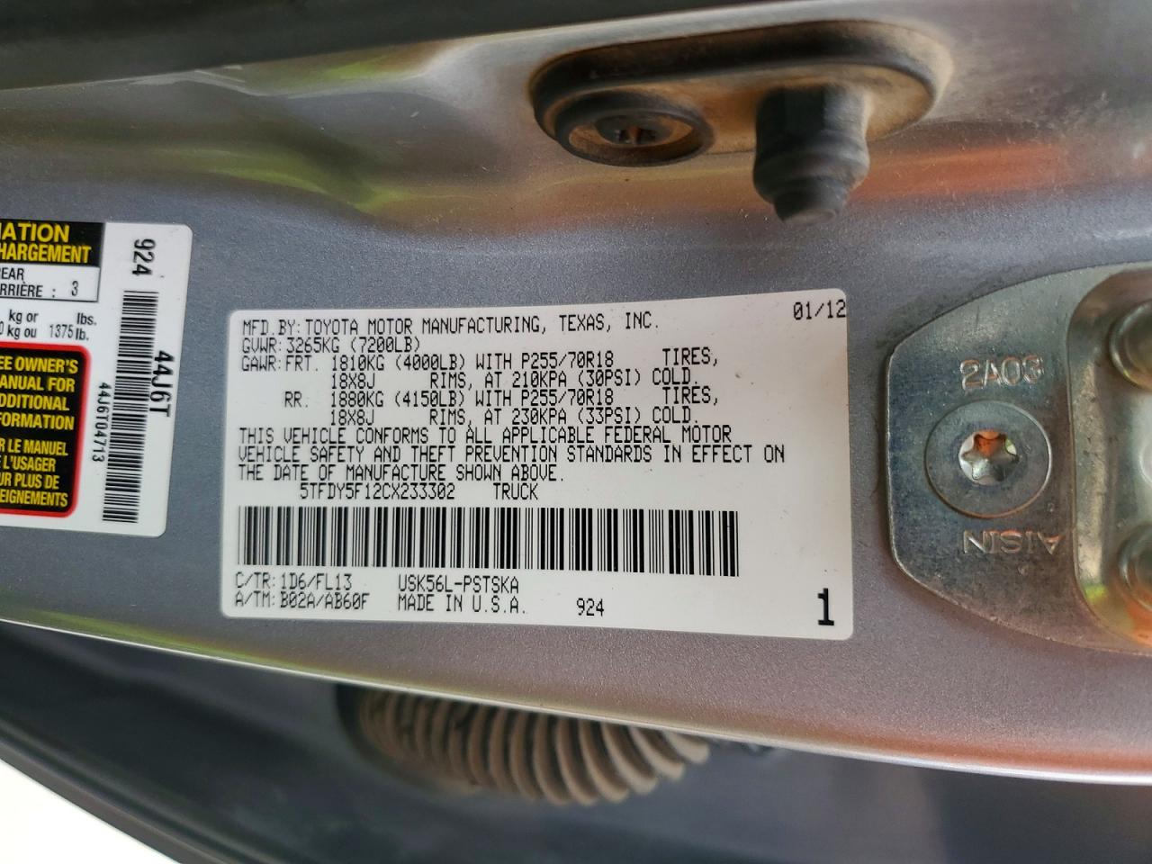 2012 TOYOTA TUNDRA GRADE photo 23