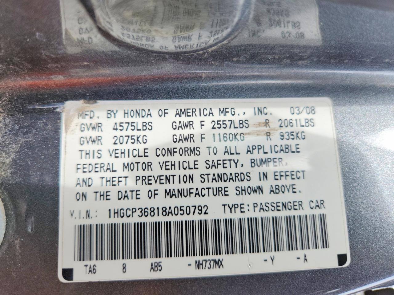 2008 HONDA ACCORD EXL photo 23