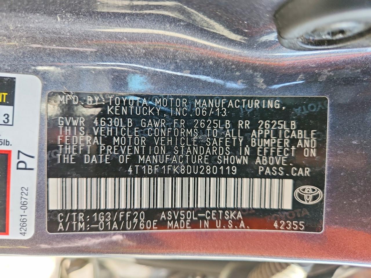 2013 TOYOTA CAMRY SE photo 34