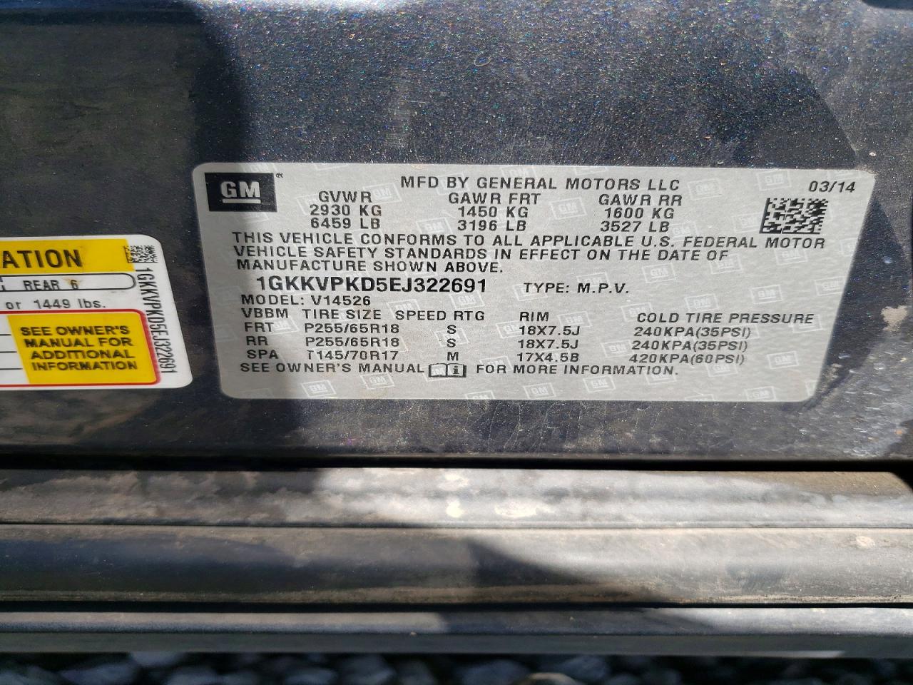 2014 GMC ACADIA SLE photo 37