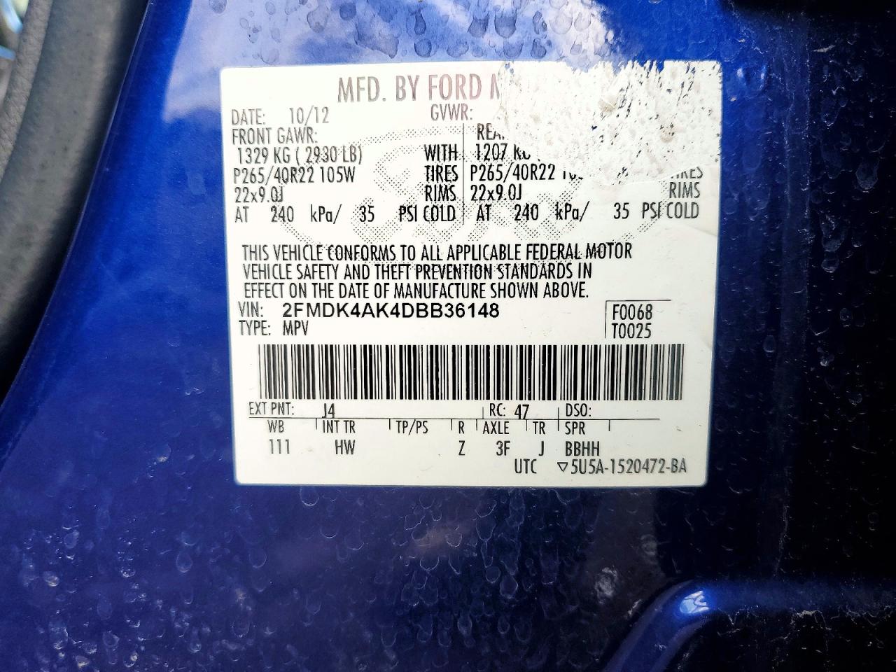 2013 FORD EDGE SPORT photo 25