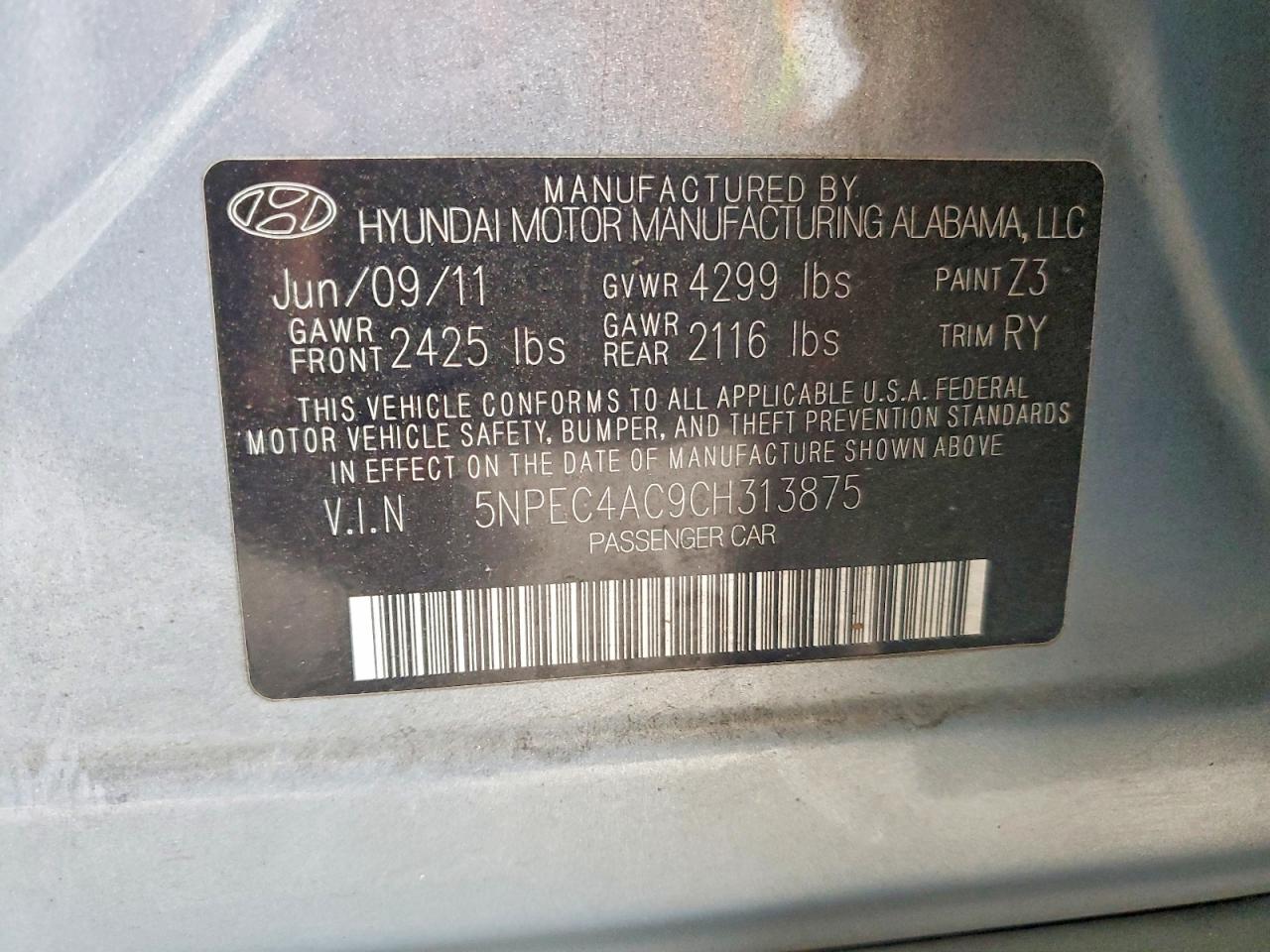 2012 HYUNDAI SONATA SE photo 12