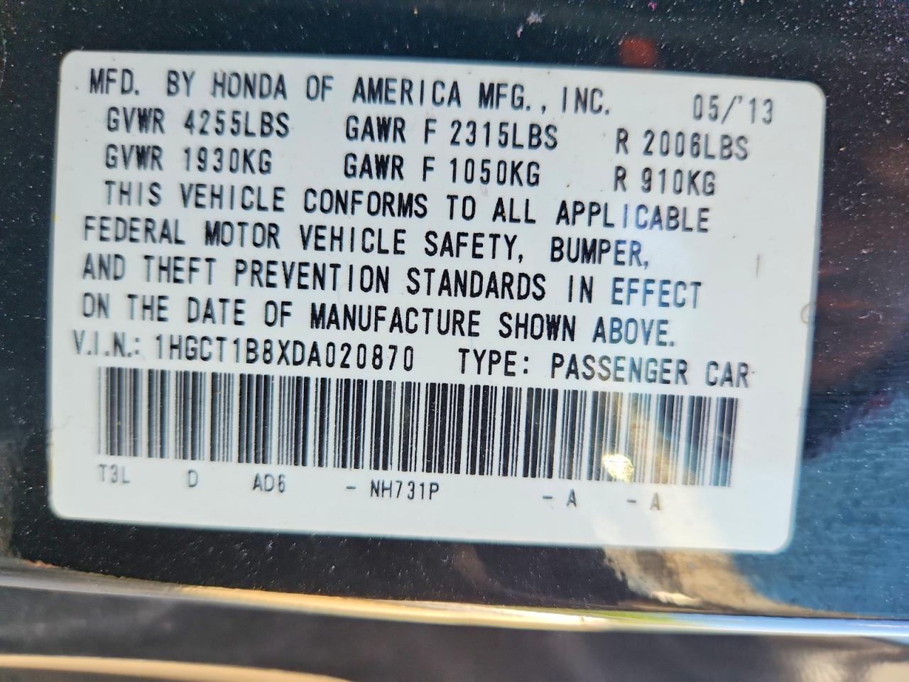 2013 HONDA ACCORD EXL photo 25