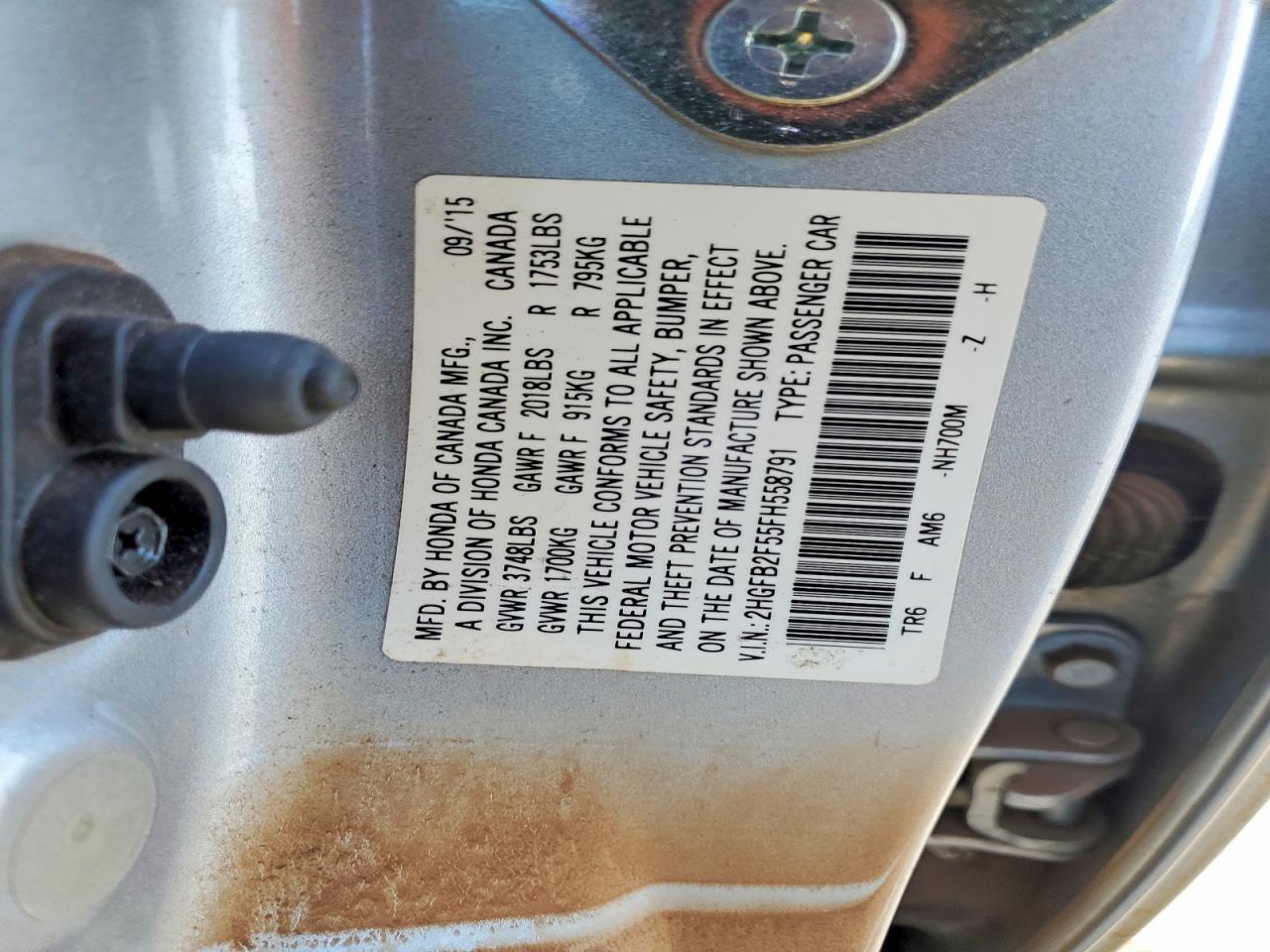 2015 HONDA CIVIC LX photo 12