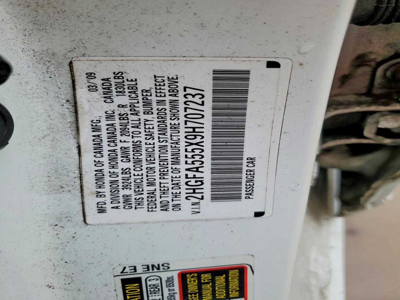 2009 HONDA CIVIC SI photo 23