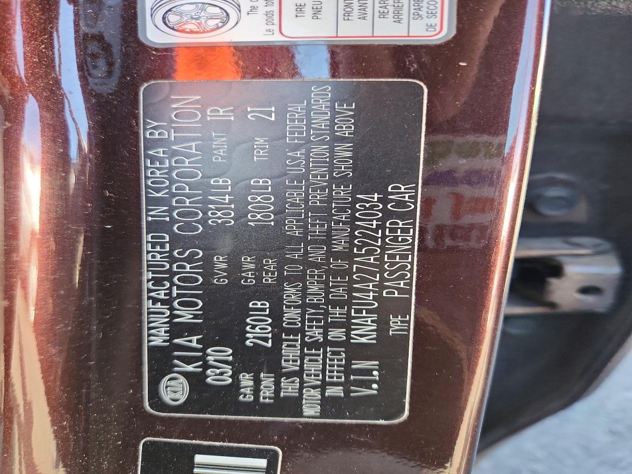 2010 KIA FORTE EX photo 23
