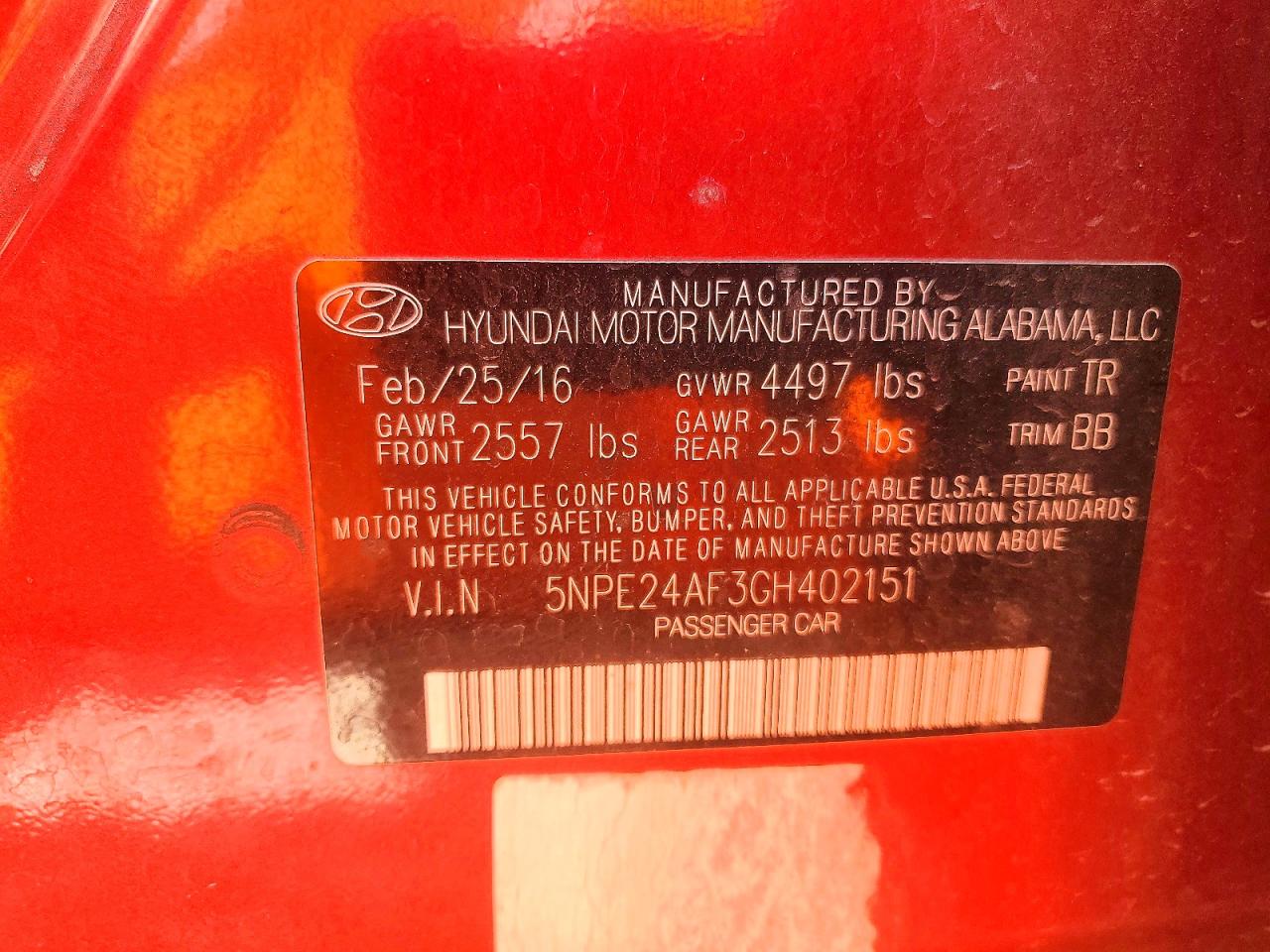 2016 HYUNDAI SONATA SE photo 23