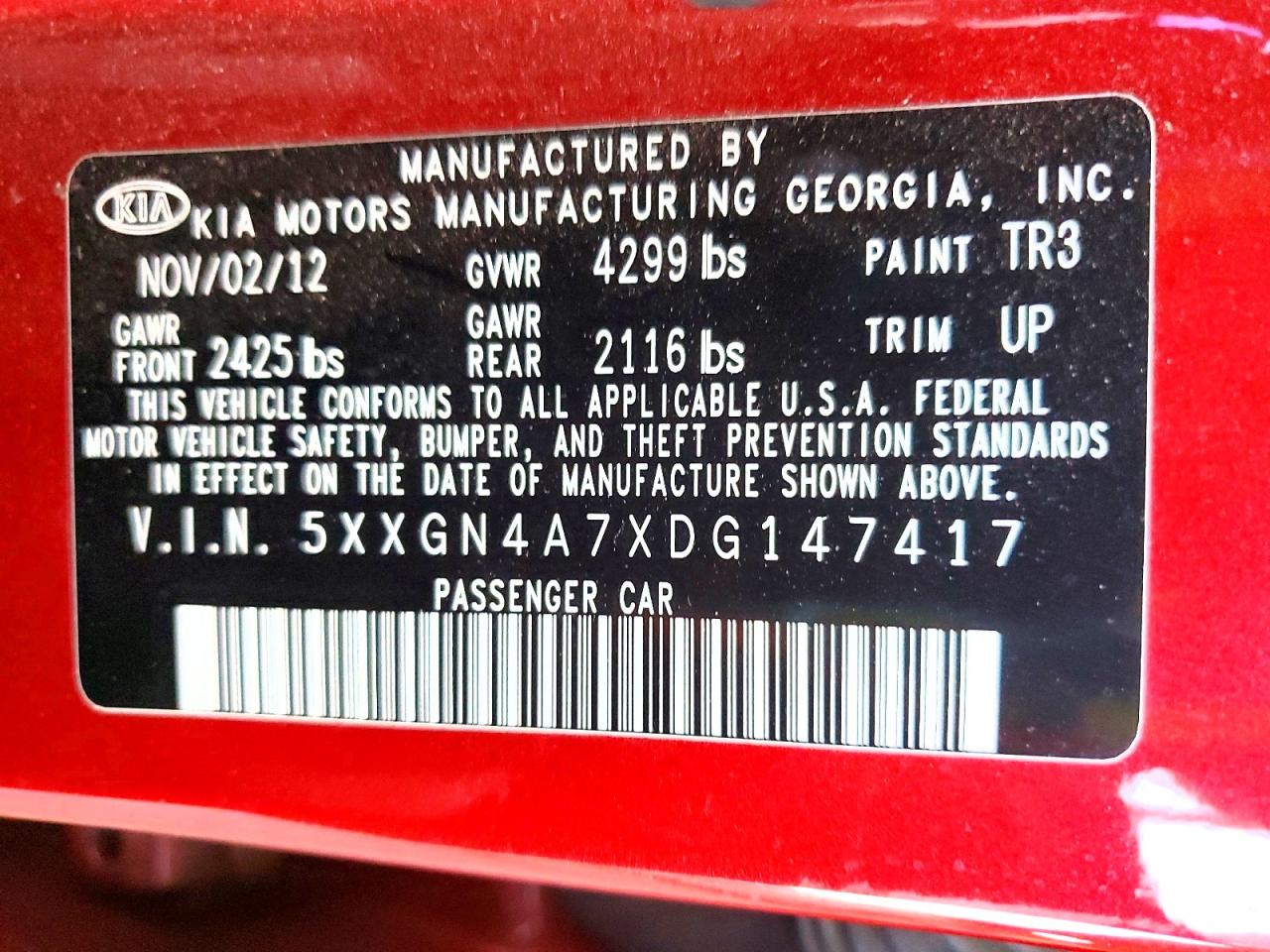 2013 KIA OPTIMA EX photo 23