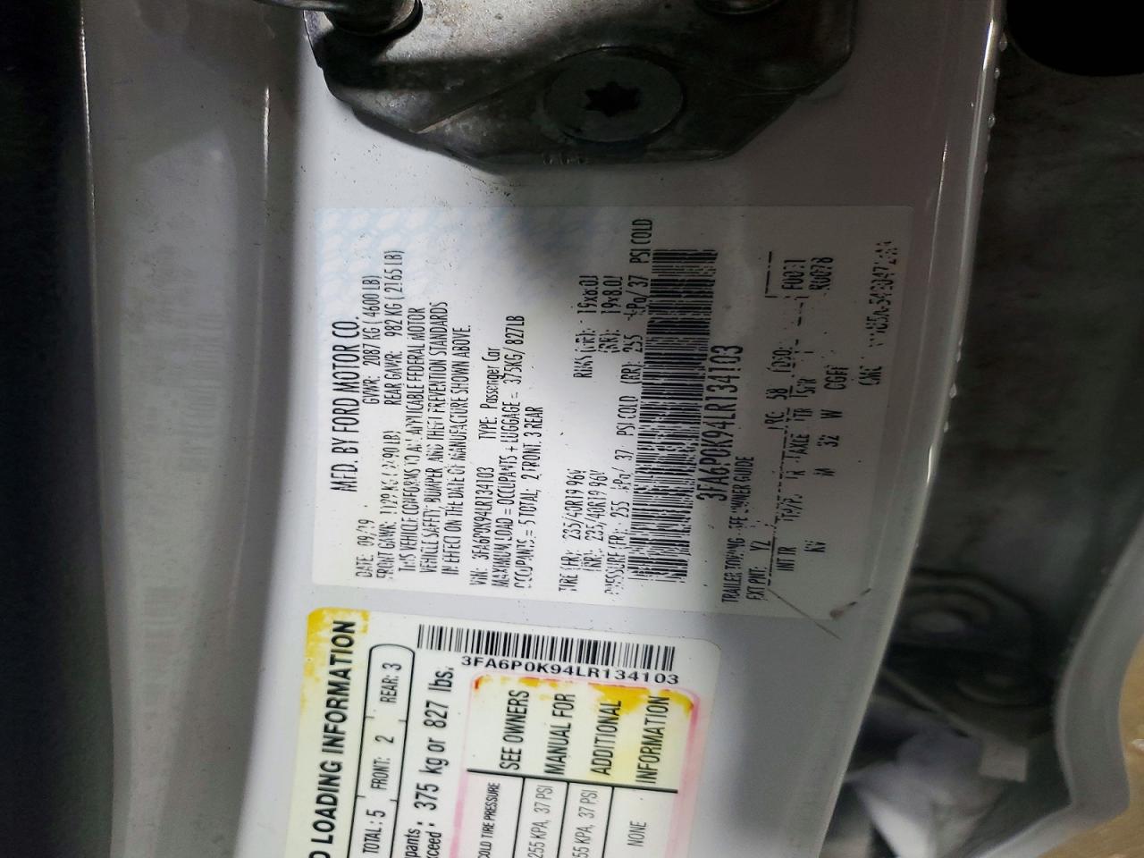 2020 FORD FUSION TITANIUM photo 25