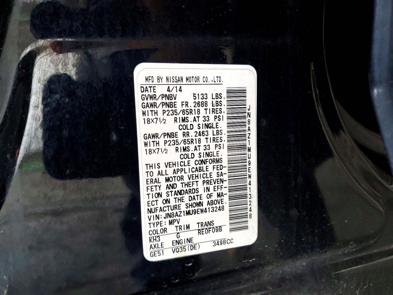 2014 NISSAN MURANO S photo 37
