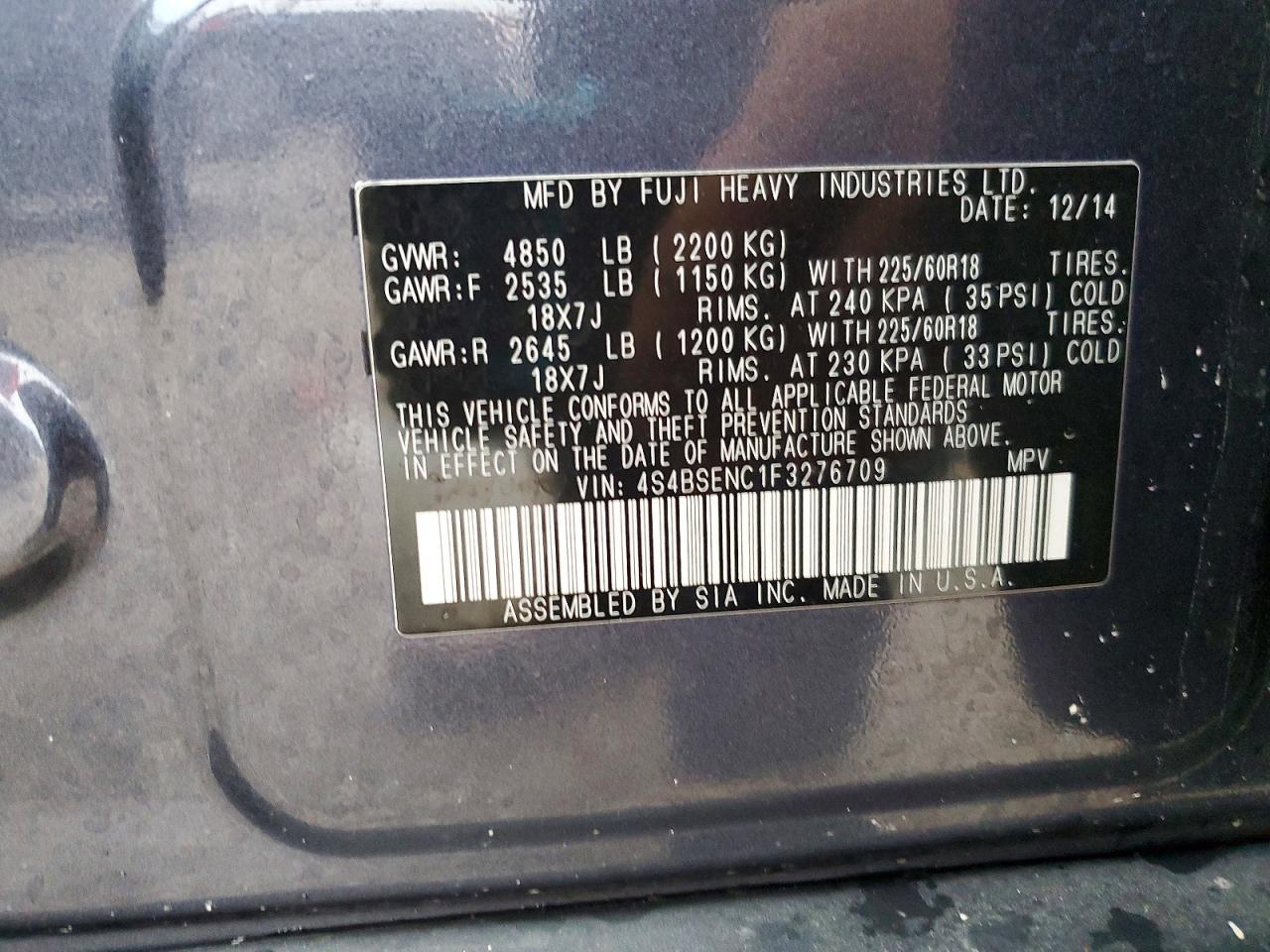 2015 SUBARU OUTBACK 3.6R LIMITED photo 37