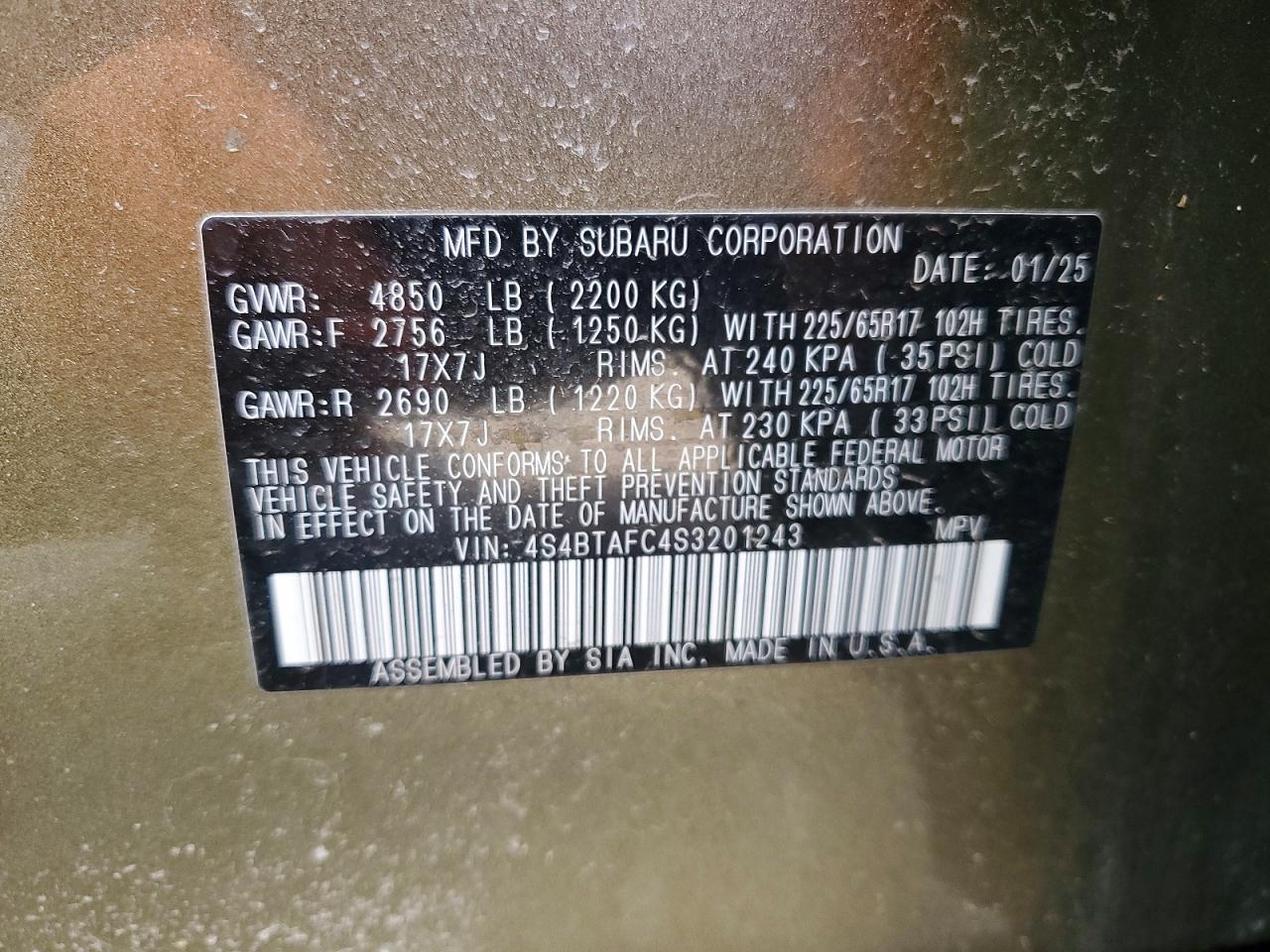 2025 SUBARU OUTBACK PREMIUM photo 12