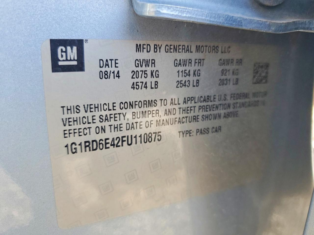 2015 CHEVROLET VOLT photo 13