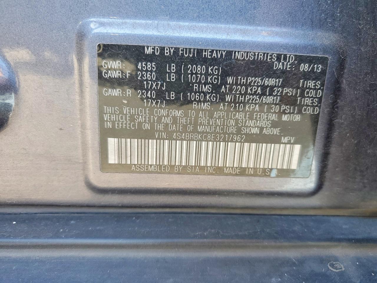 2014 SUBARU OUTBACK 2.5I LIMITED photo 23