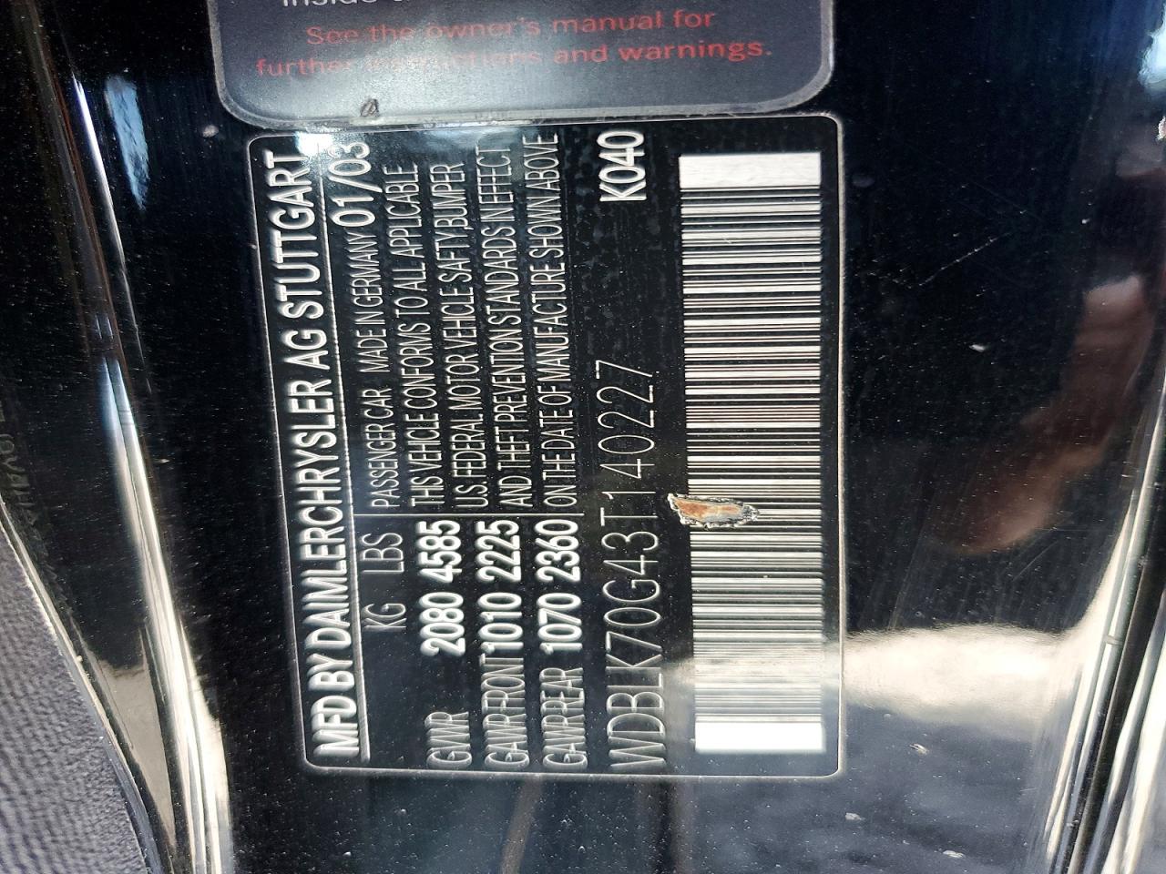 2003 MERCEDES-BENZ CLK 430 photo 12