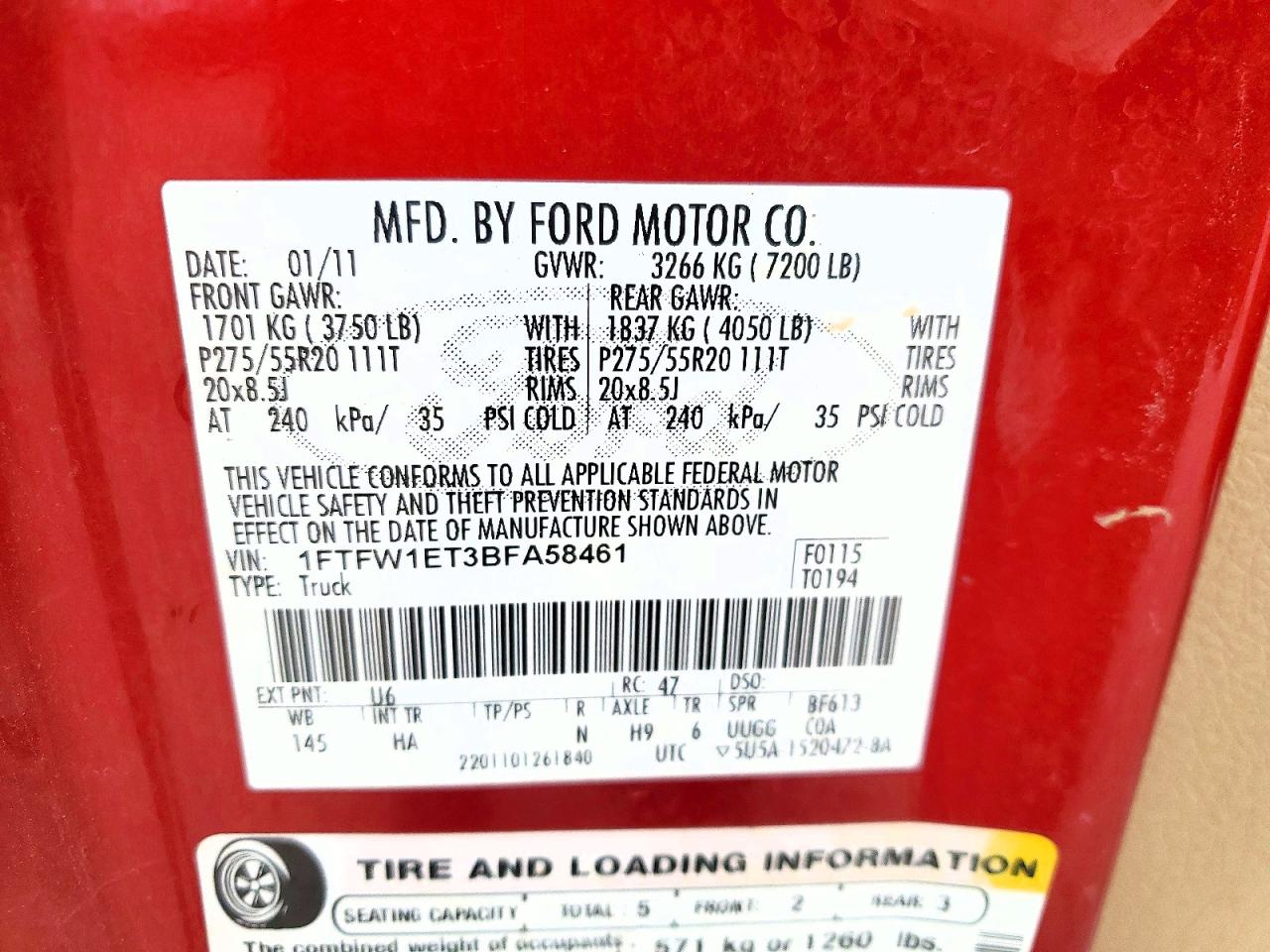 2011 FORD F150 SUPERCREW photo 34