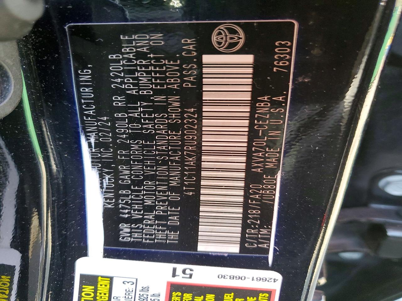 2024 TOYOTA CAMRY LE photo 23