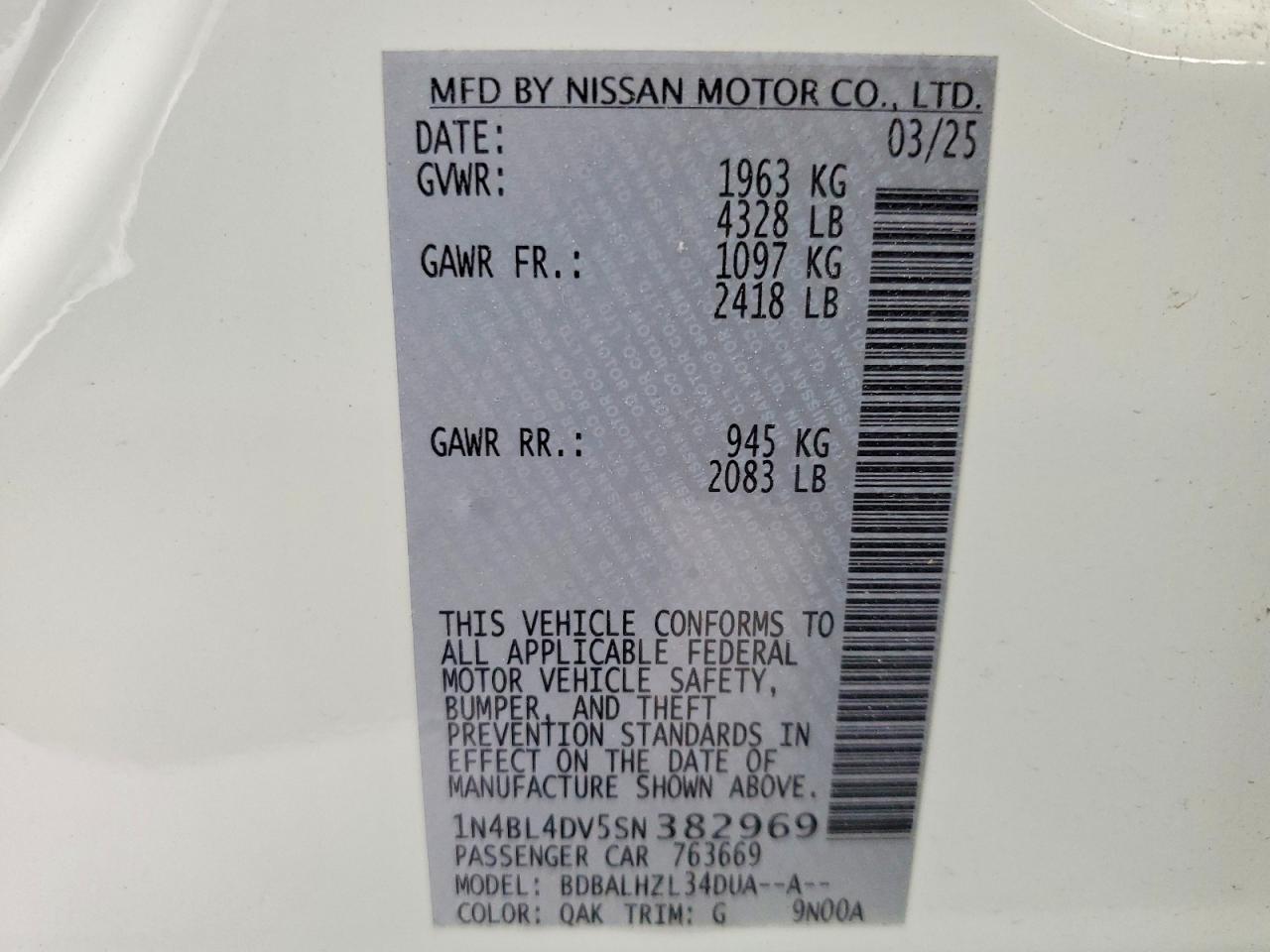2025 NISSAN ALTIMA 2.5 SV photo 25