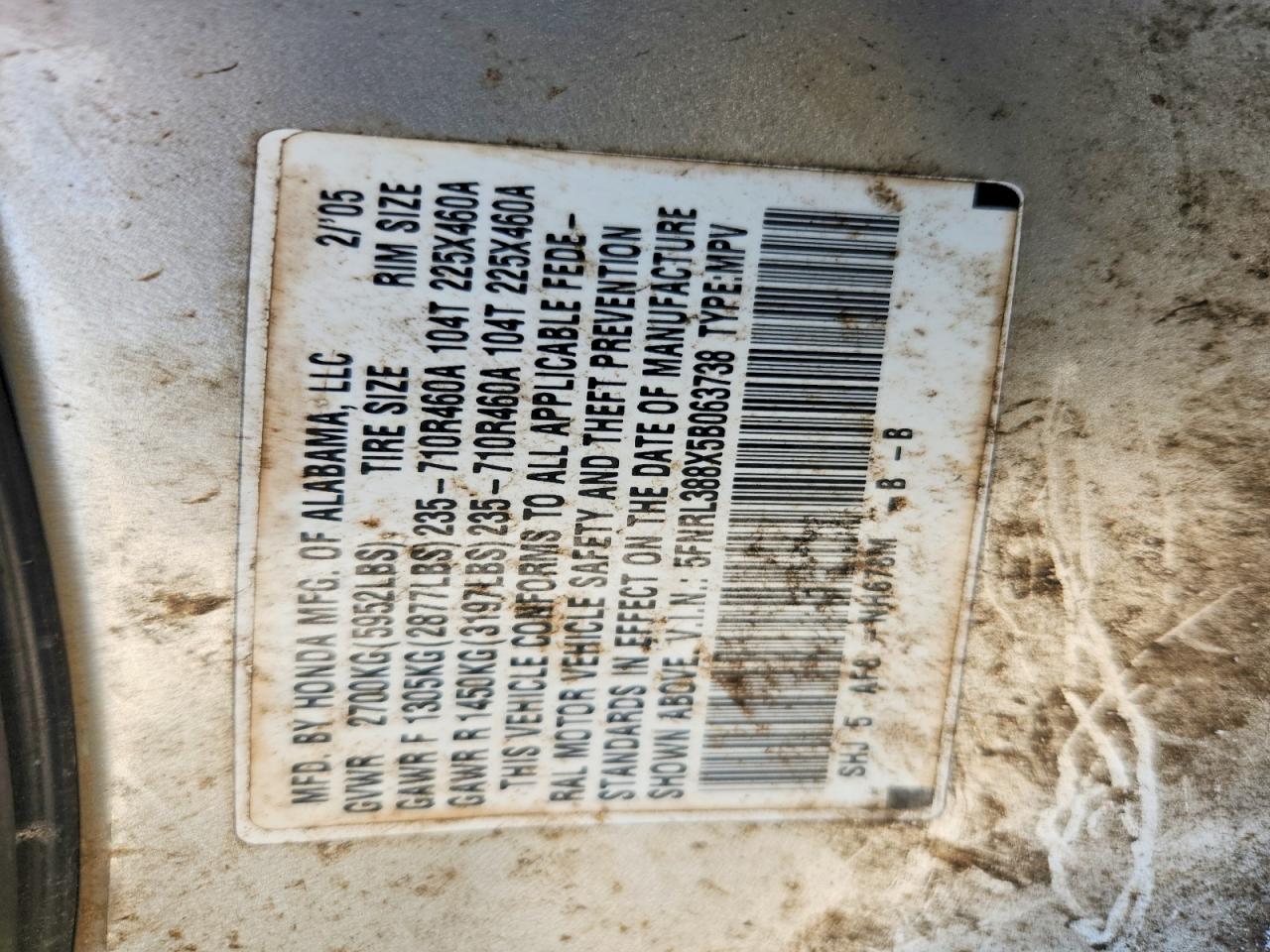 2005 HONDA ODYSSEY TOURING photo 13