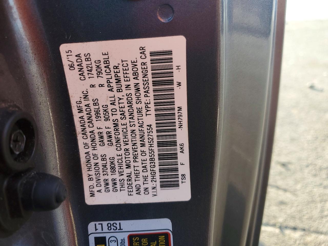 2015 HONDA CIVIC LX photo 23
