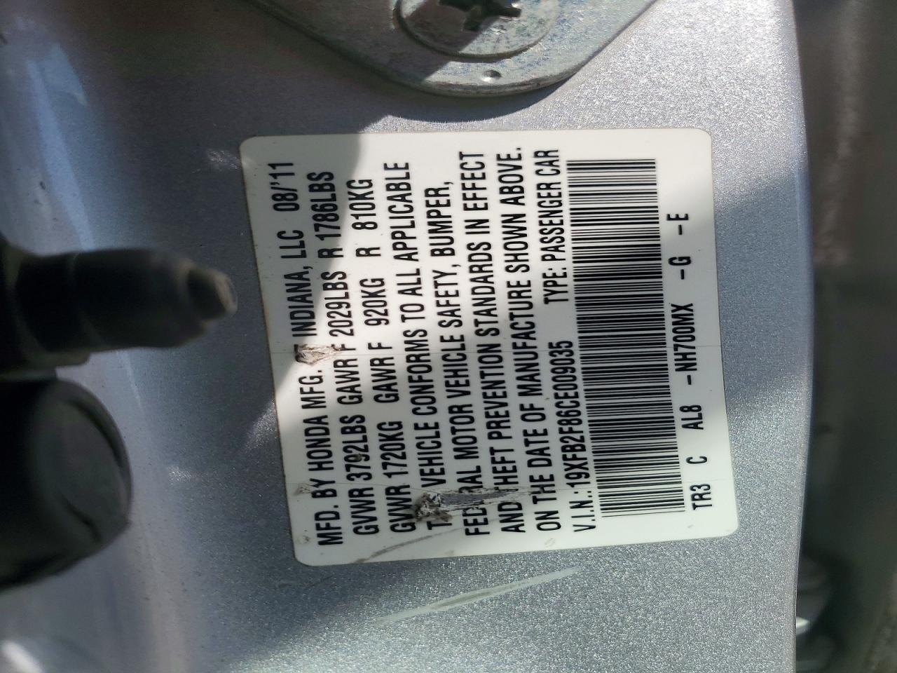 2012 HONDA CIVIC EX photo 23