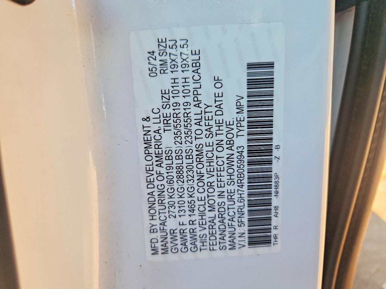 2024 HONDA ODYSSEY SPORT photo 14