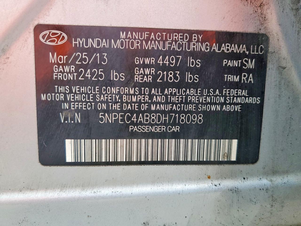 2013 HYUNDAI SONATA SE 2.0T photo 12