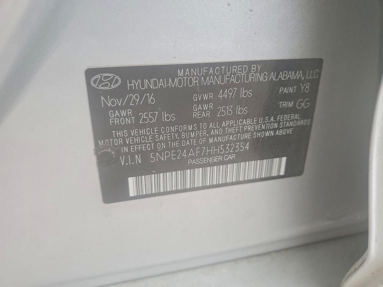 2017 HYUNDAI SONATA photo 12