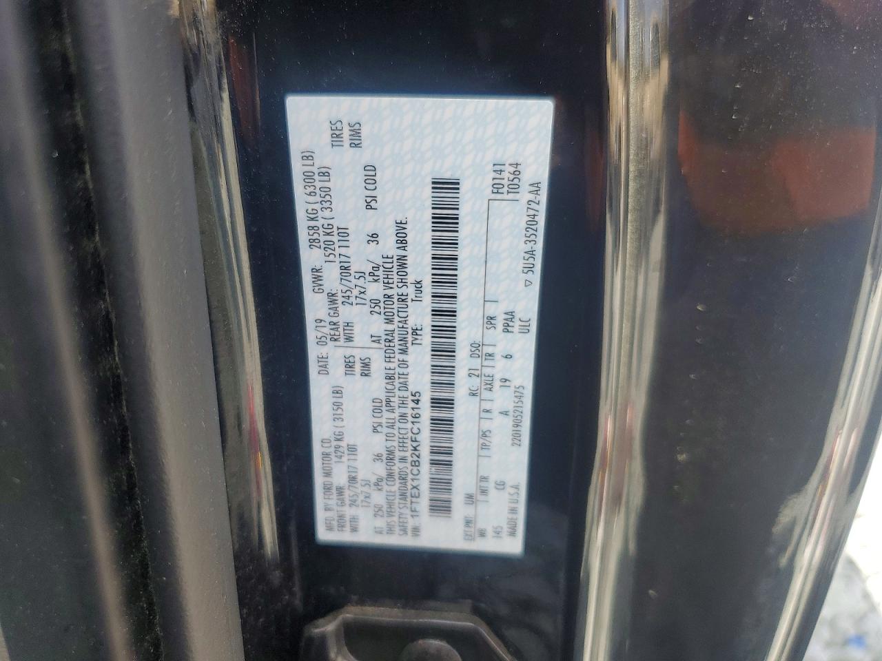 2019 FORD F150 SUPER CAB photo 34