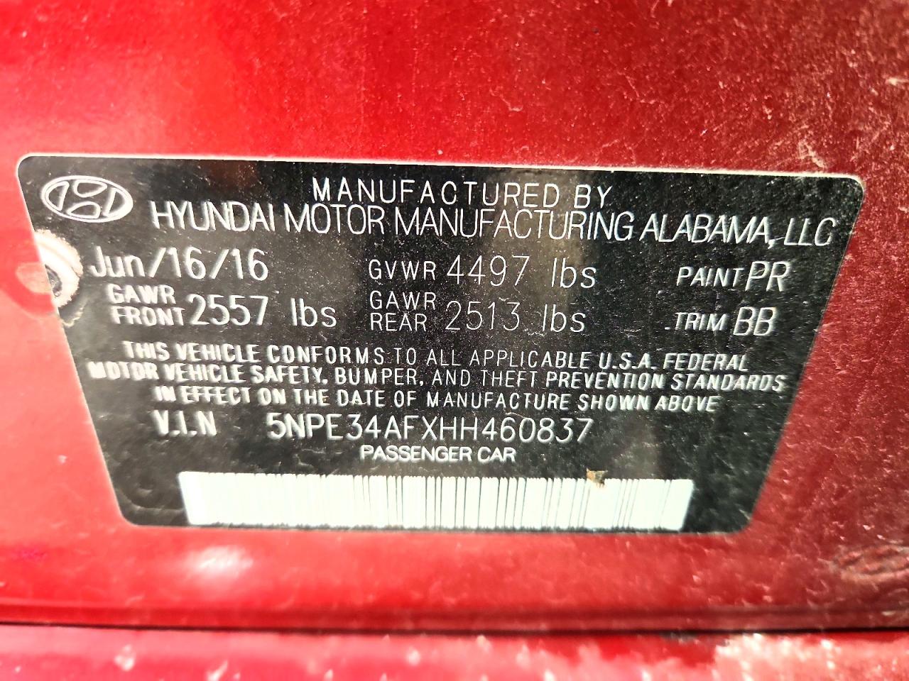 2017 HYUNDAI SONATA SPORT photo 12