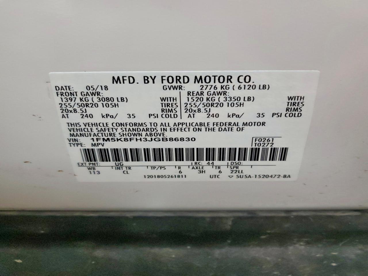 2018 FORD EXPLORER LIMITED photo 37
