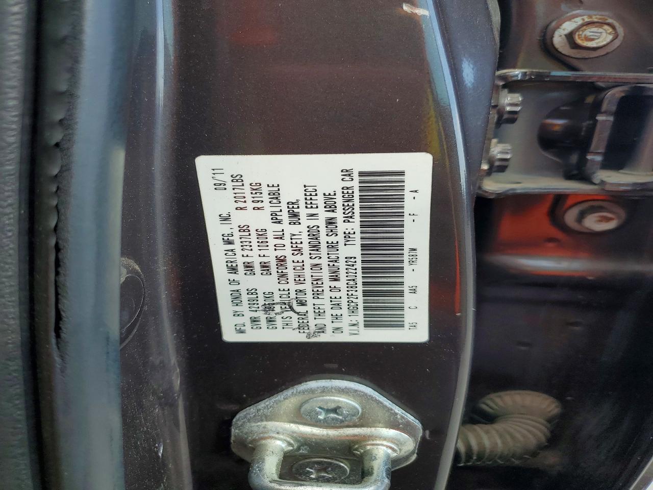 2012 HONDA ACCORD LX photo 25