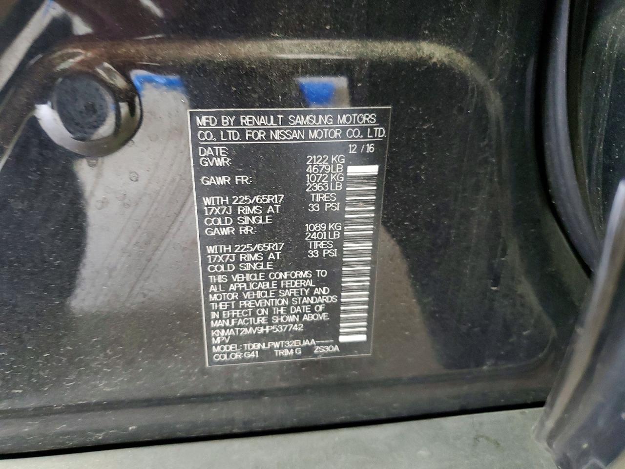 2017 NISSAN ROGUE S photo 37