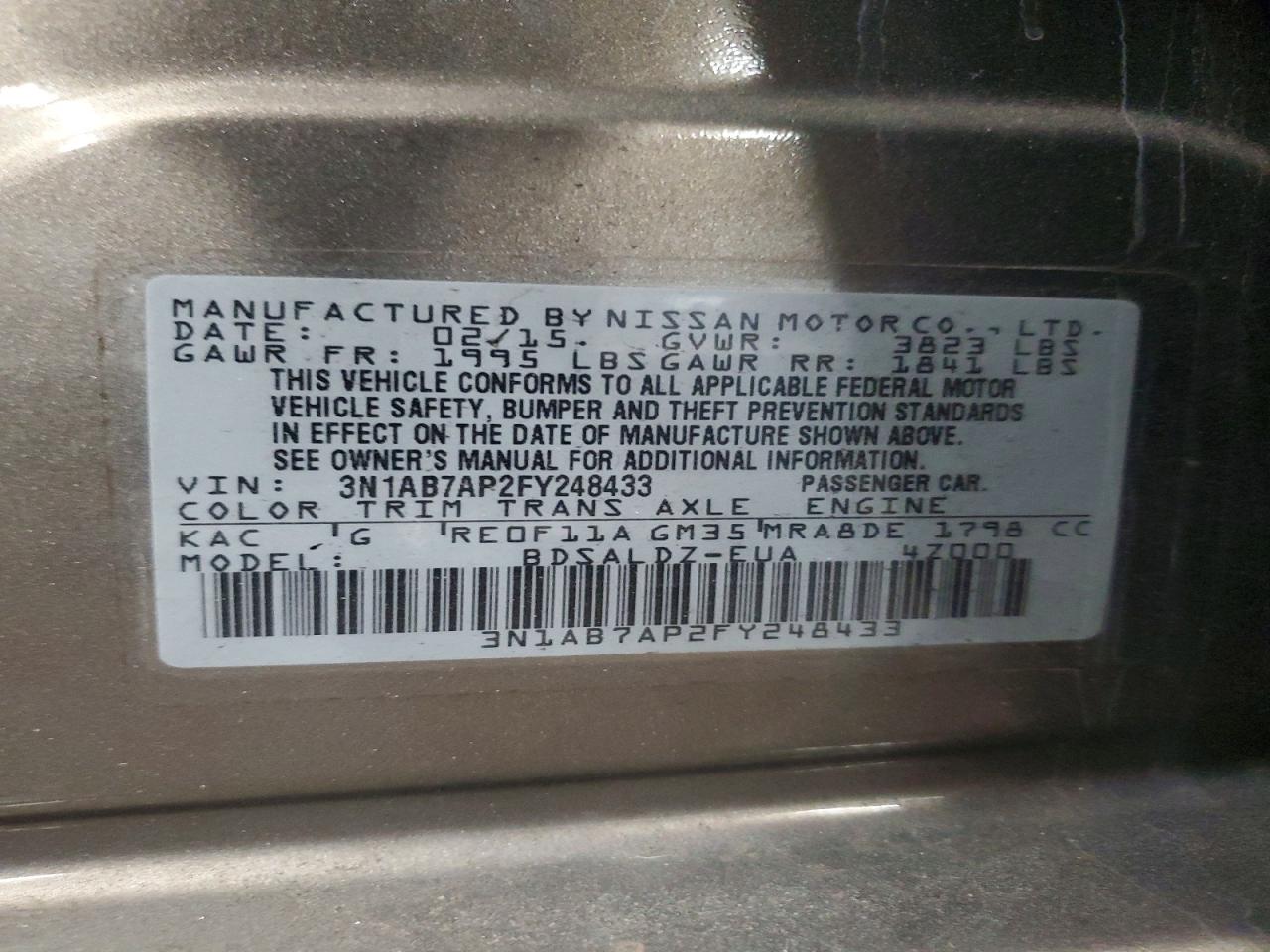 2015 NISSAN SENTRA SV photo 23