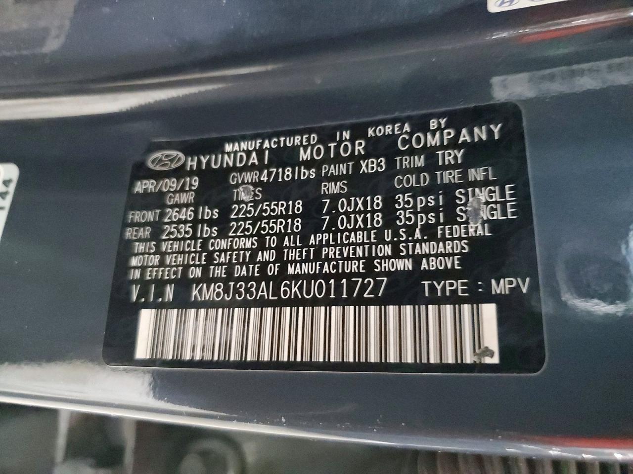 2019 HYUNDAI TUCSON SEL photo 13