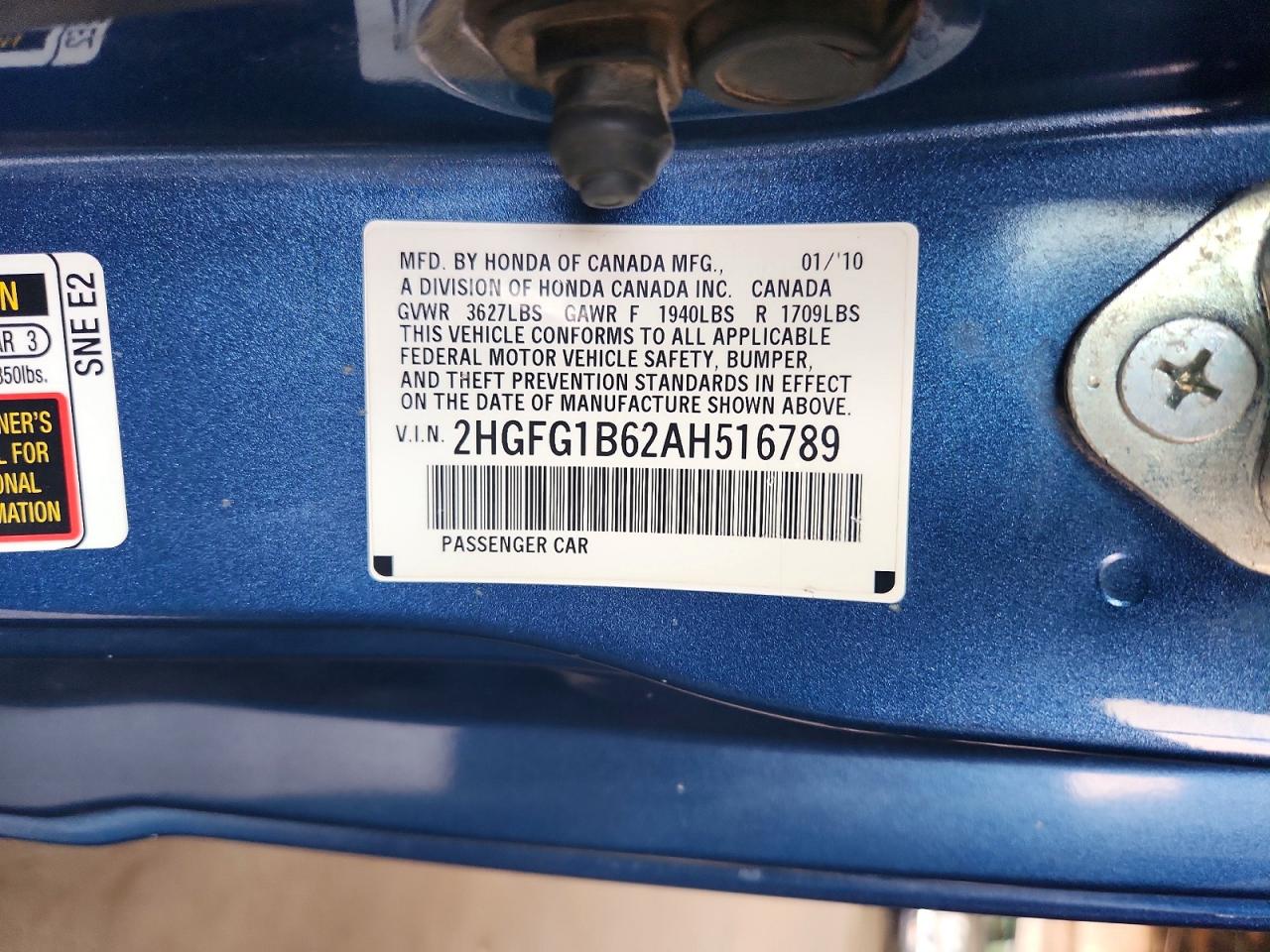 2010 HONDA CIVIC LX photo 23