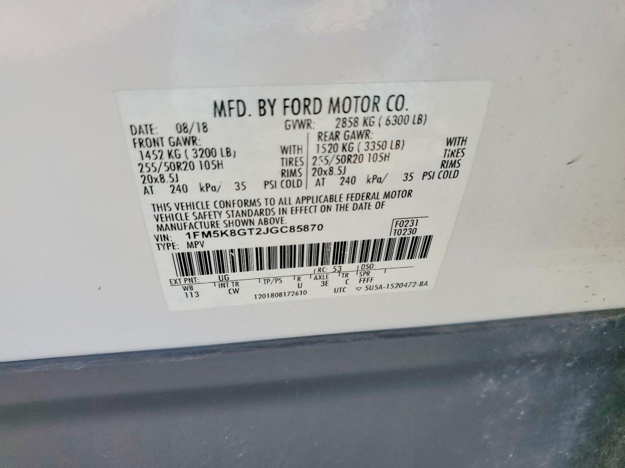 2018 FORD EXPLORER SPORT photo 23