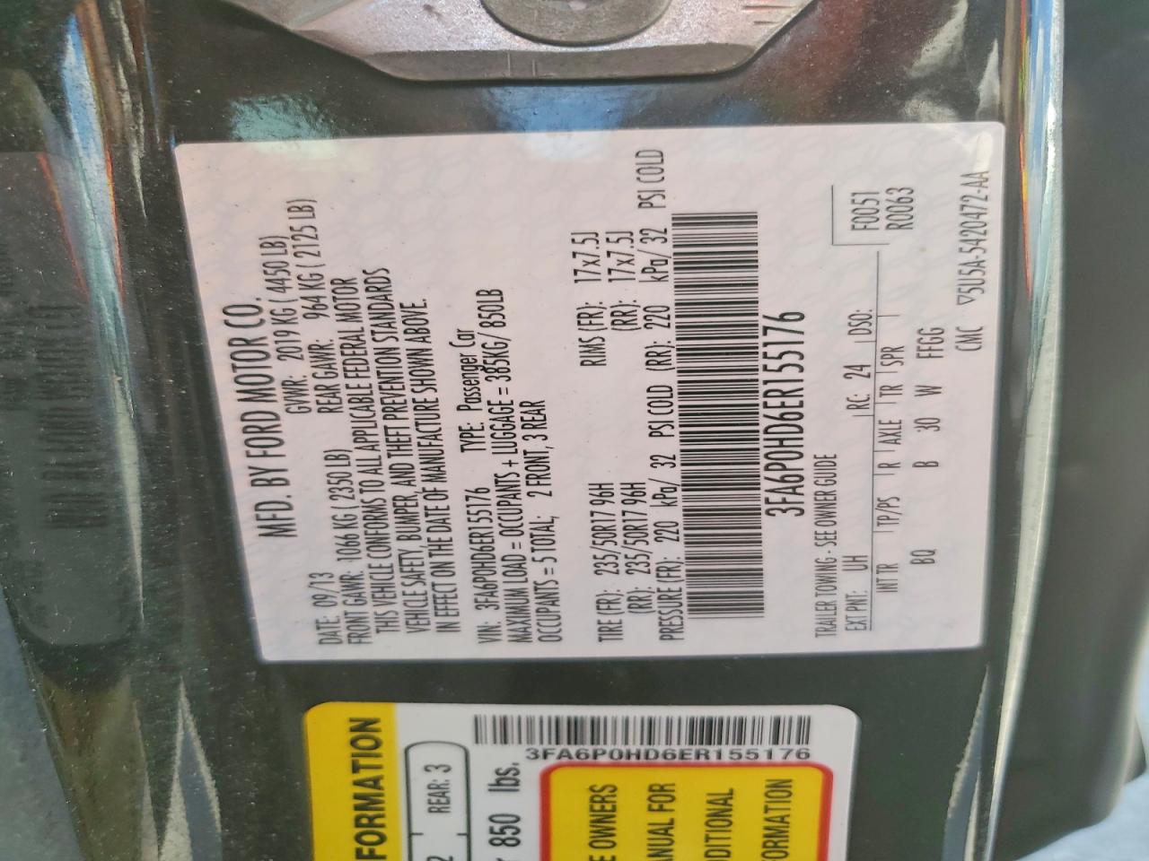 2014 FORD FUSION SE photo 34