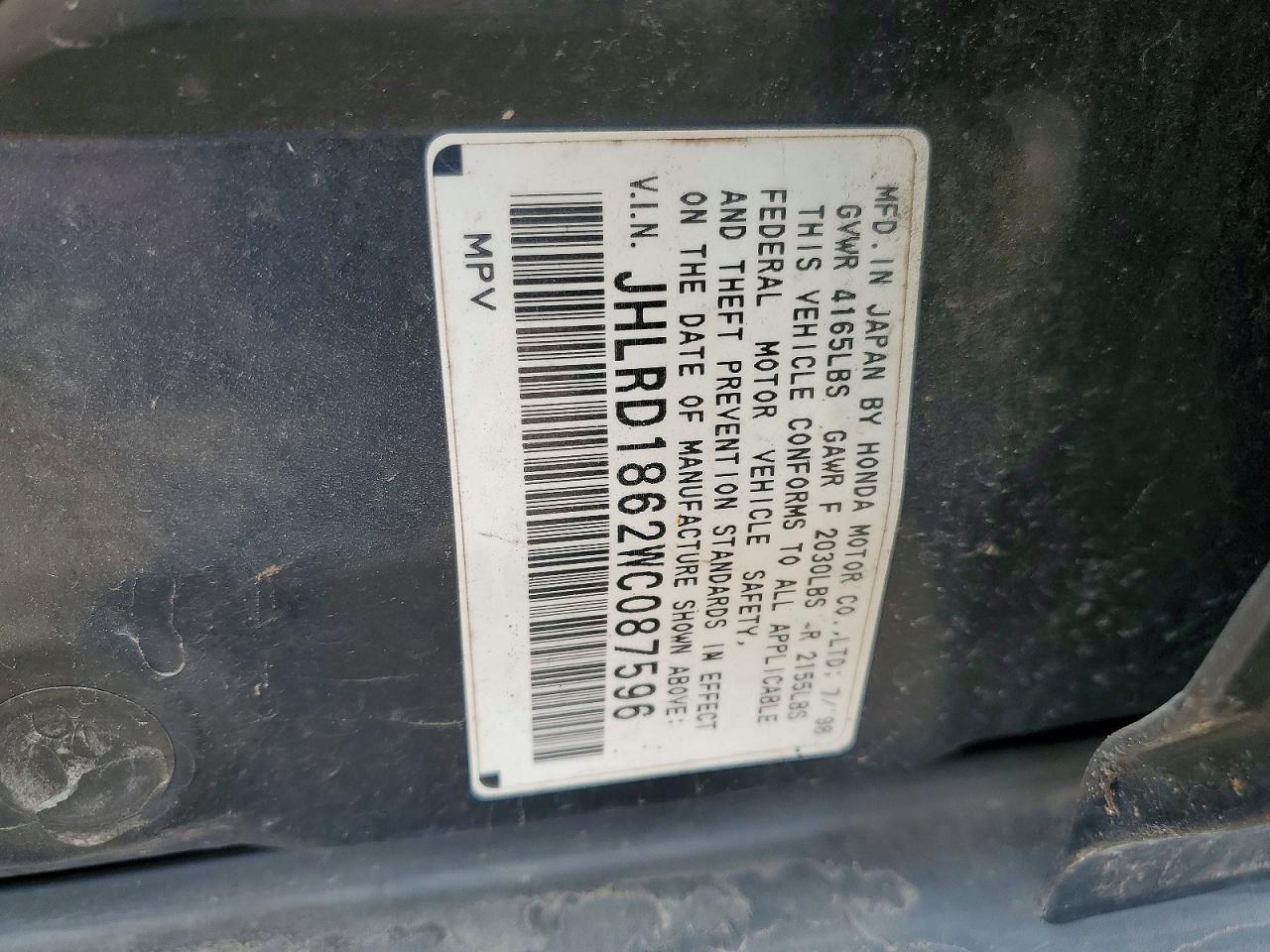 1998 HONDA CR-V EX photo 12