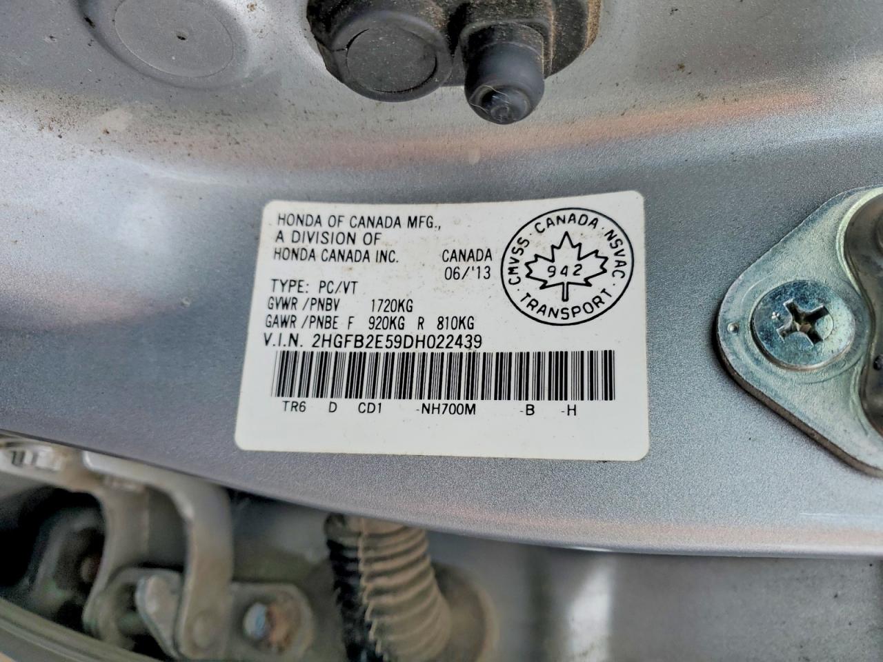 2013 HONDA CIVIC LX photo 23