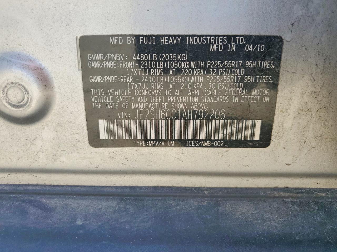2010 SUBARU FORESTER 2.5X PREMIUM photo 13