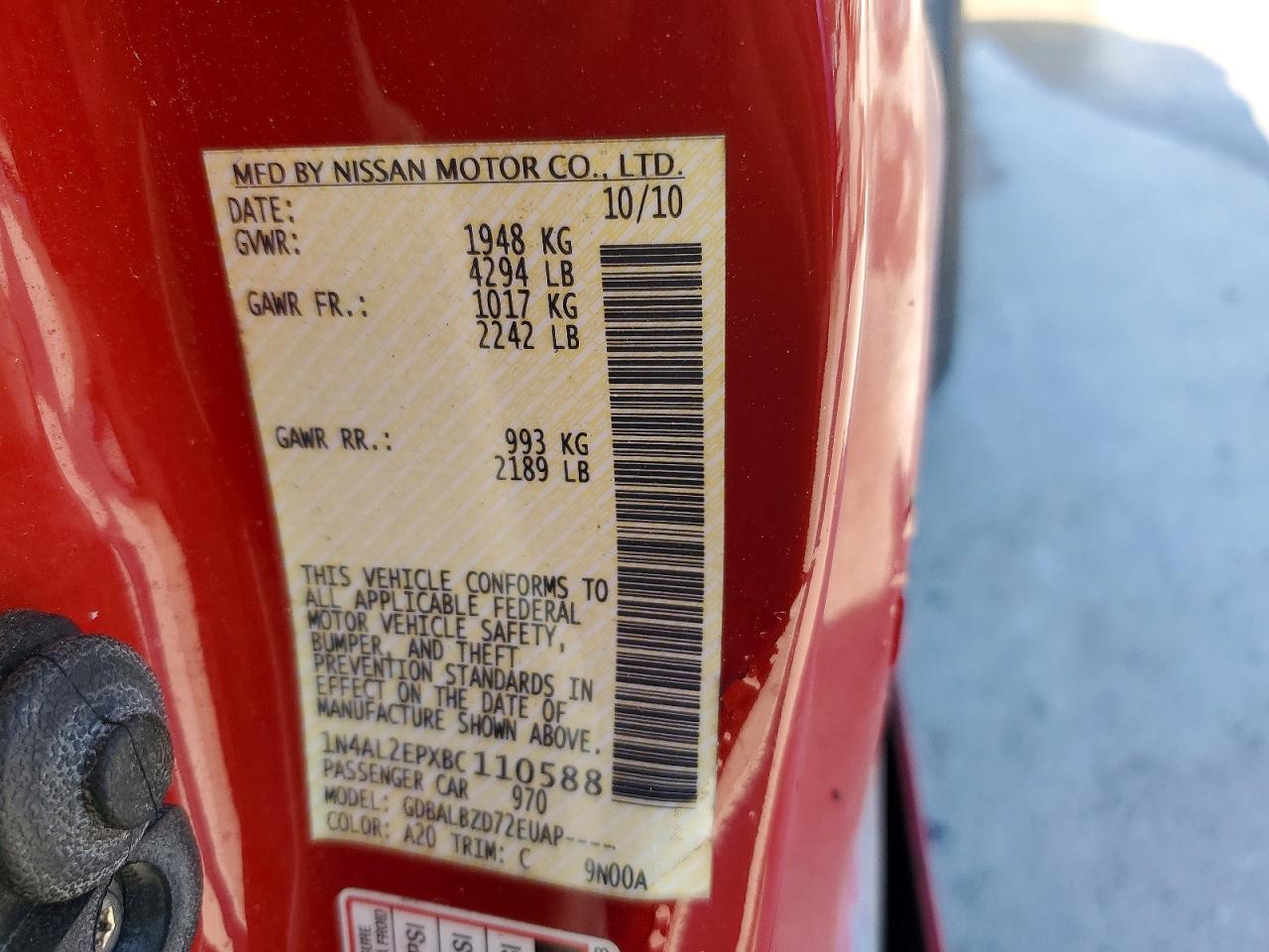 2011 NISSAN ALTIMA 2.5 S photo 23