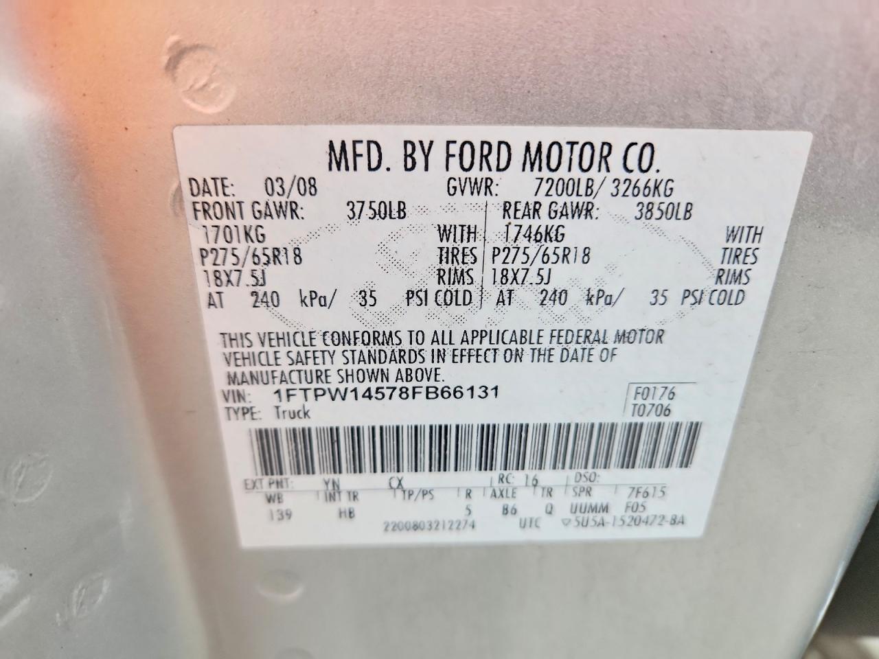 2008 FORD F150 SUPERCREW photo 34