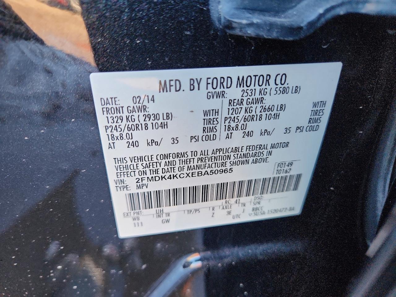 2014 FORD EDGE LIMITED photo 25