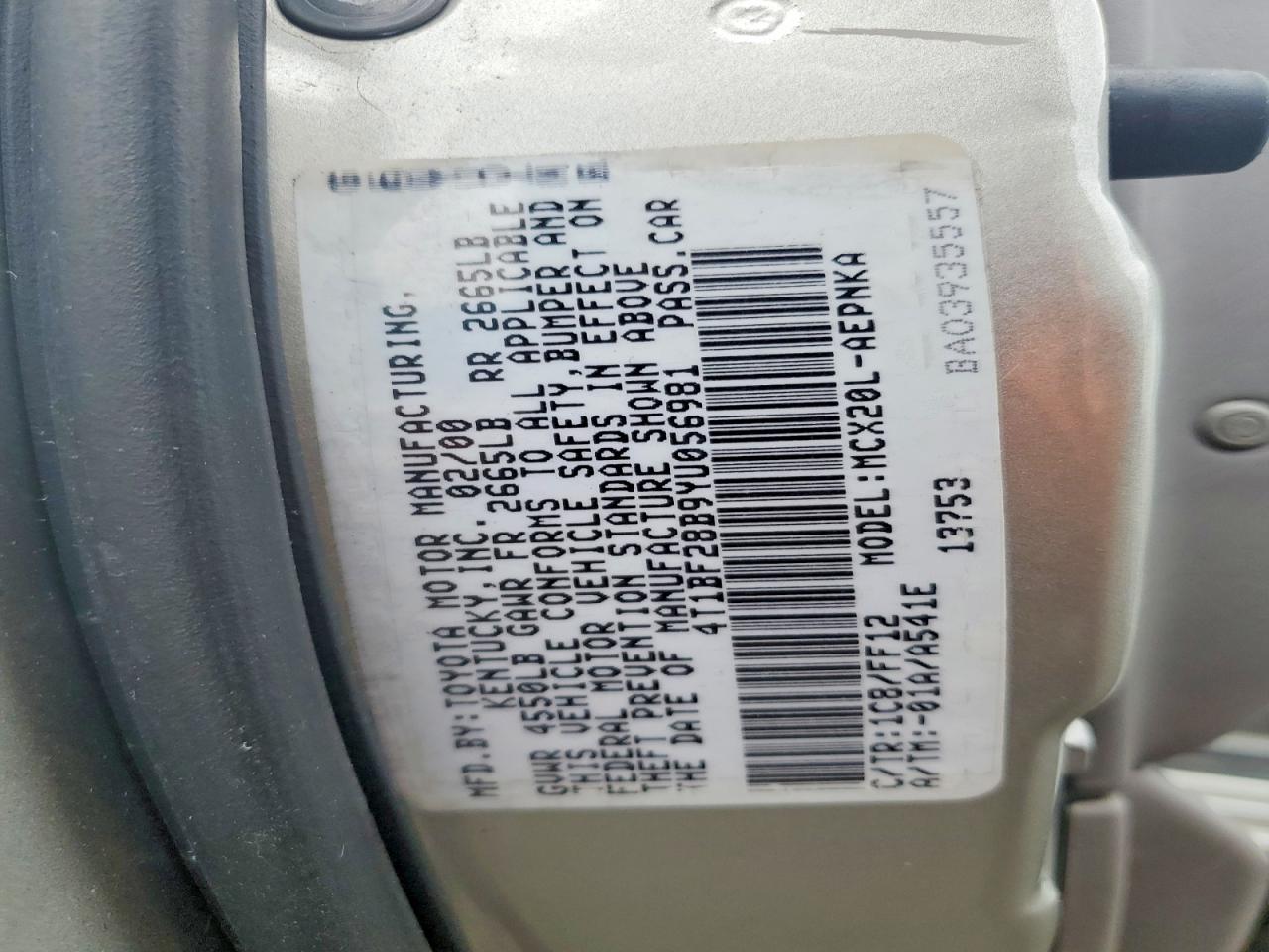 2000 TOYOTA AVALON XL photo 23