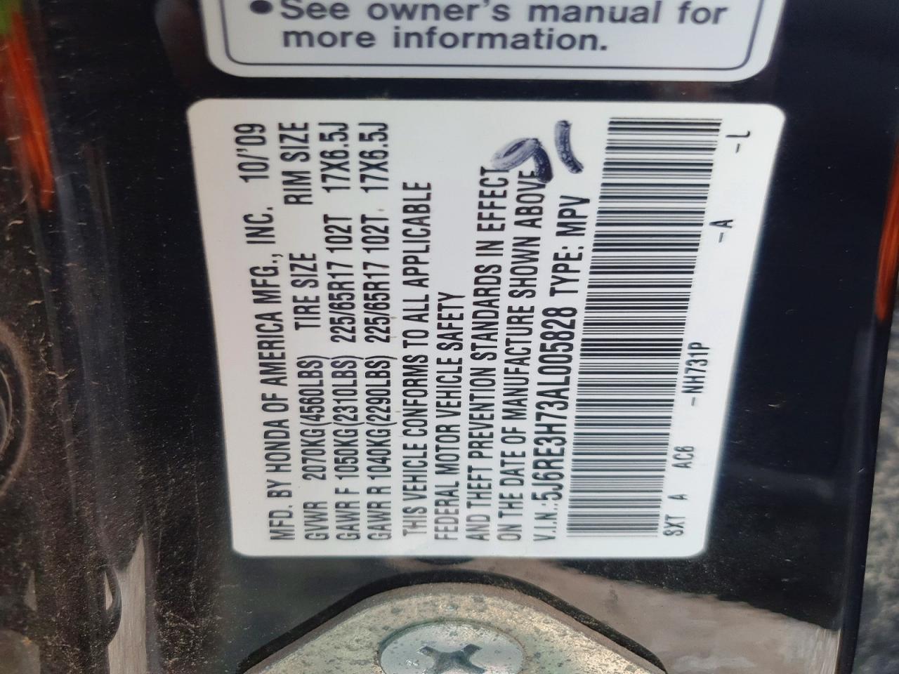 2010 HONDA CR-V EXL photo 25